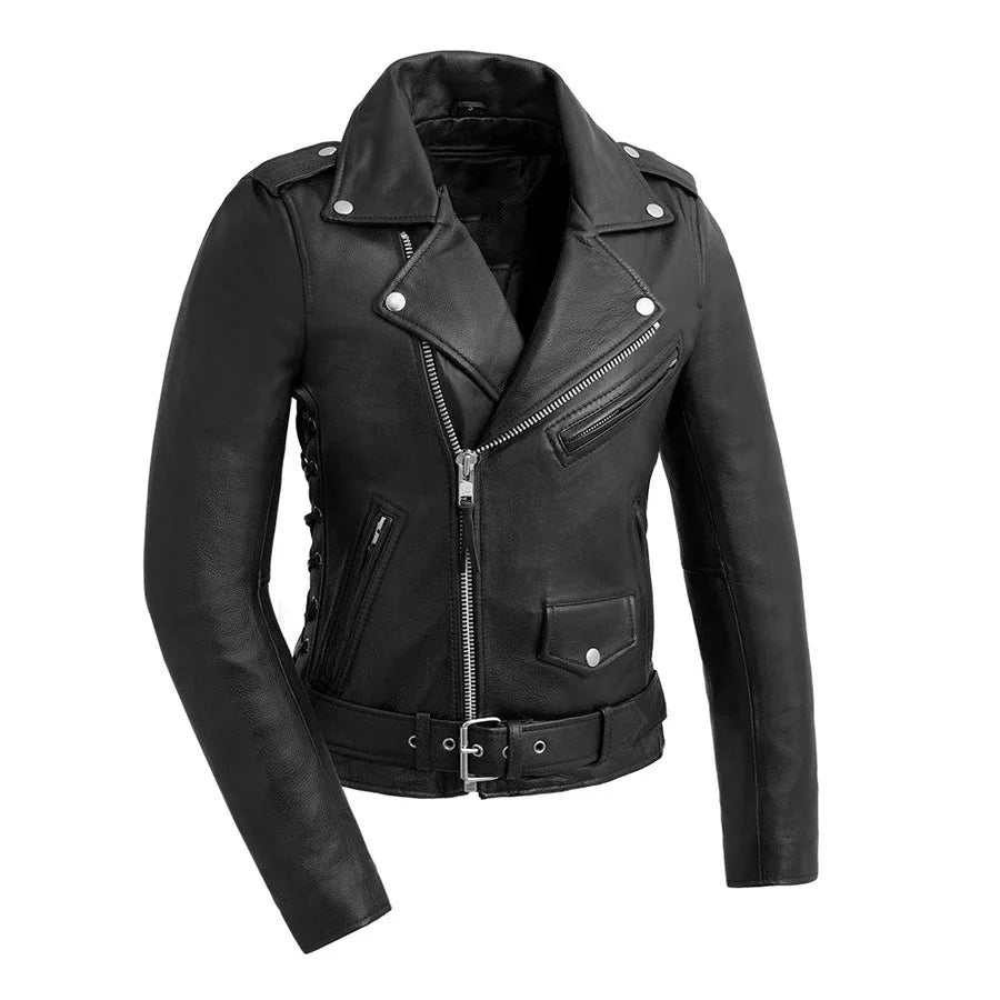 Rebel Queen Women's Motorcycle Leather Jacket