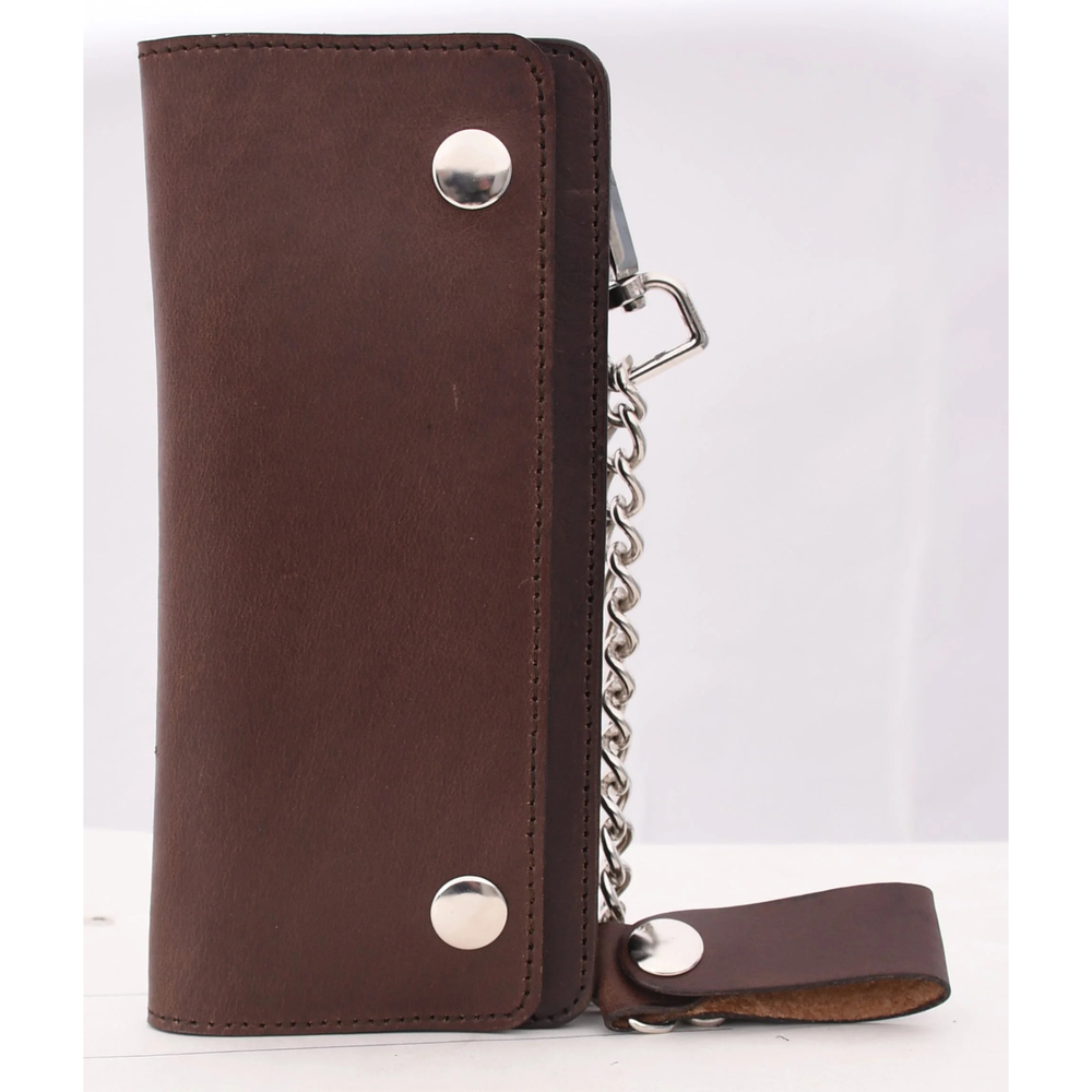 LARGE TRUCKER - Vegetable Tanned Leather Wallet Beige