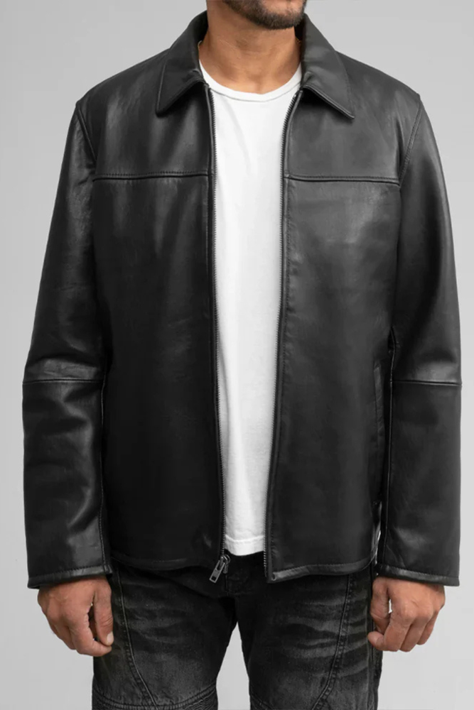 Obsidian Crest Men's Lambskin Leather Jacket