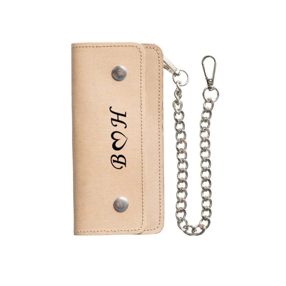 LARGE TRUCKER - Vegetable Tanned Leather Wallet Natural