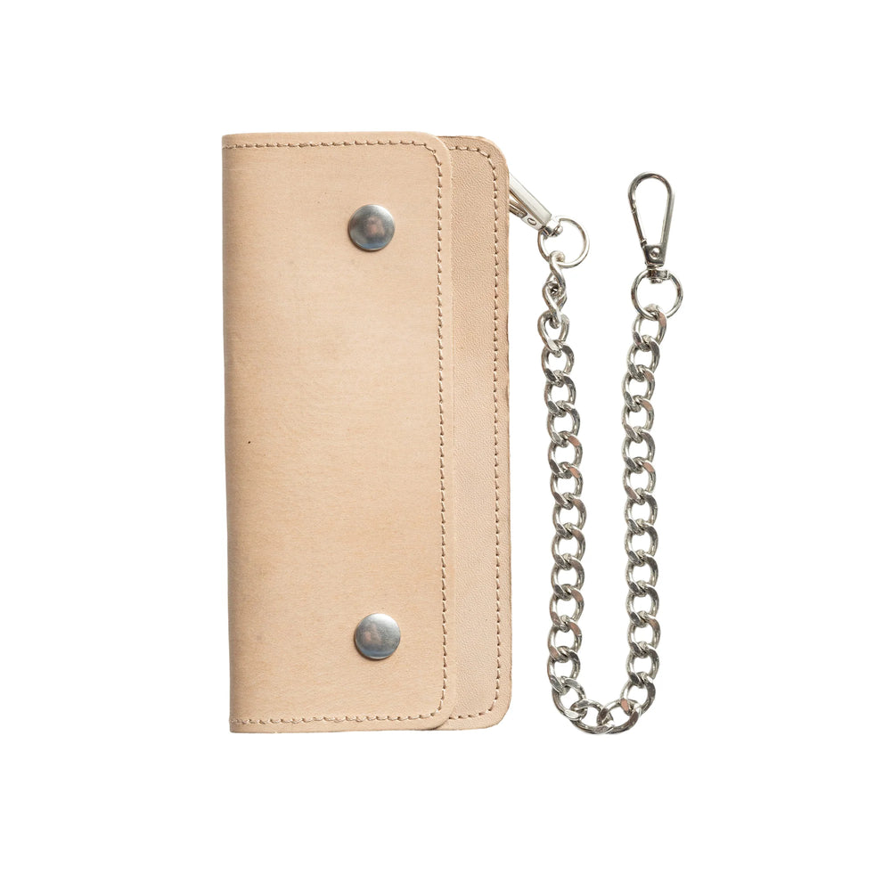 LARGE TRUCKER - Vegetable Tanned Leather Wallet Natural