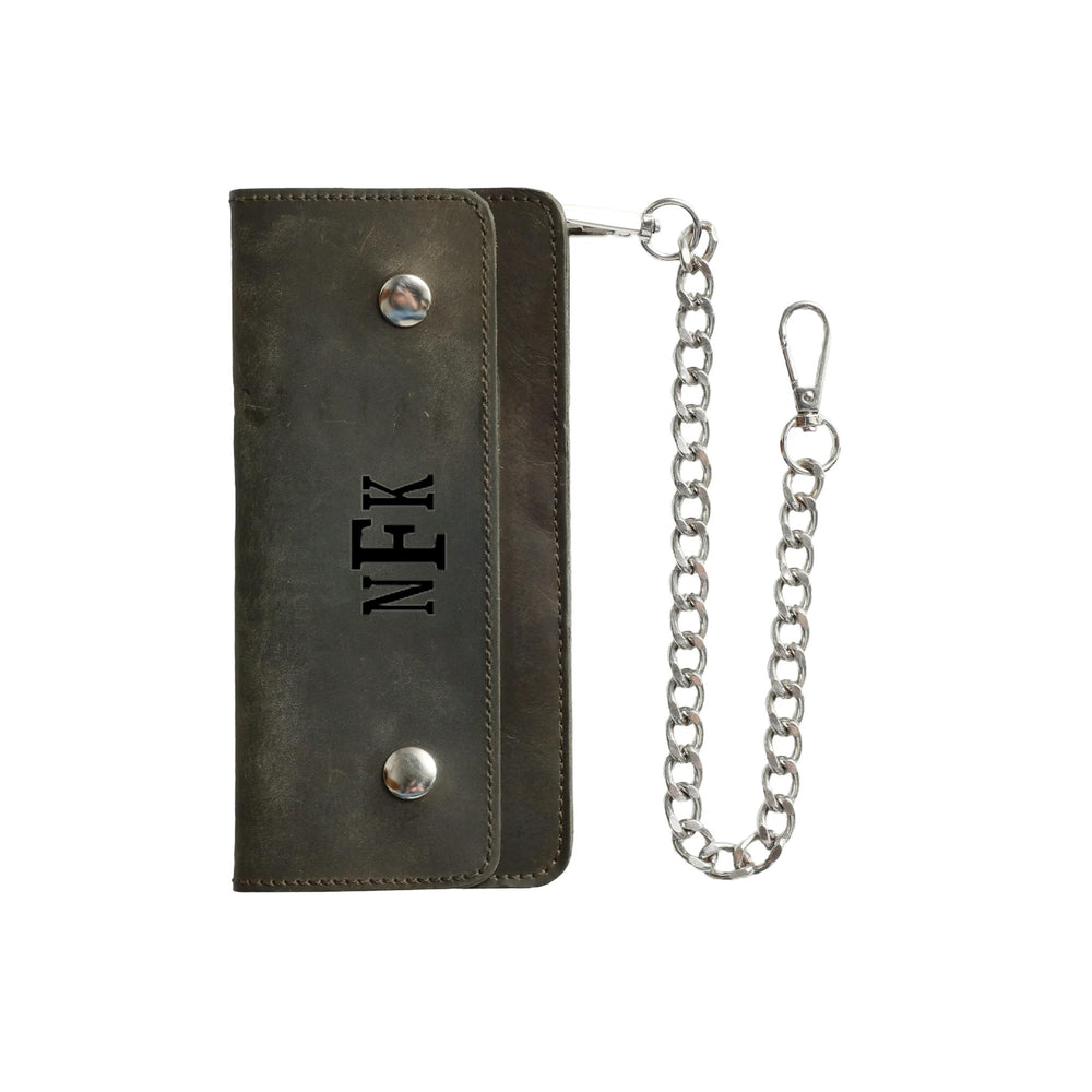 LARGE TRUCKER - Vegetable Tanned Leather Wallet Forest Green