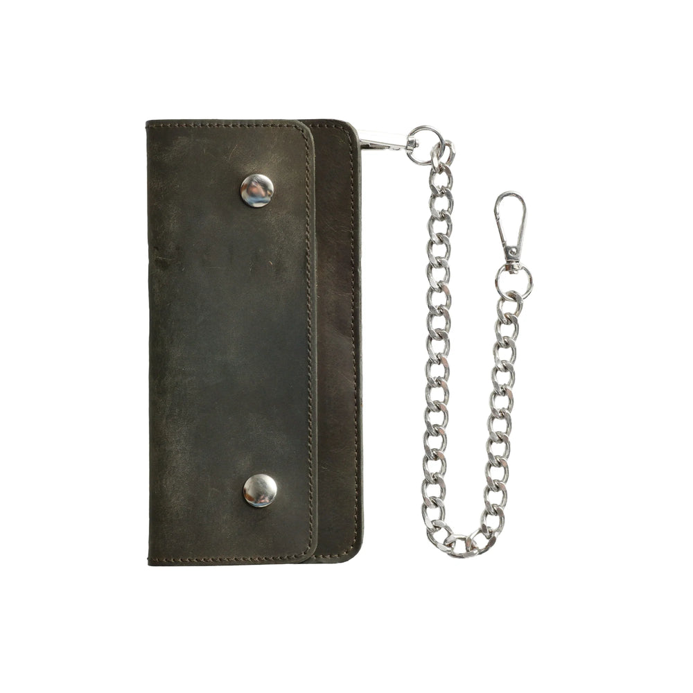 LARGE TRUCKER - Vegetable Tanned Leather Wallet Forest Green