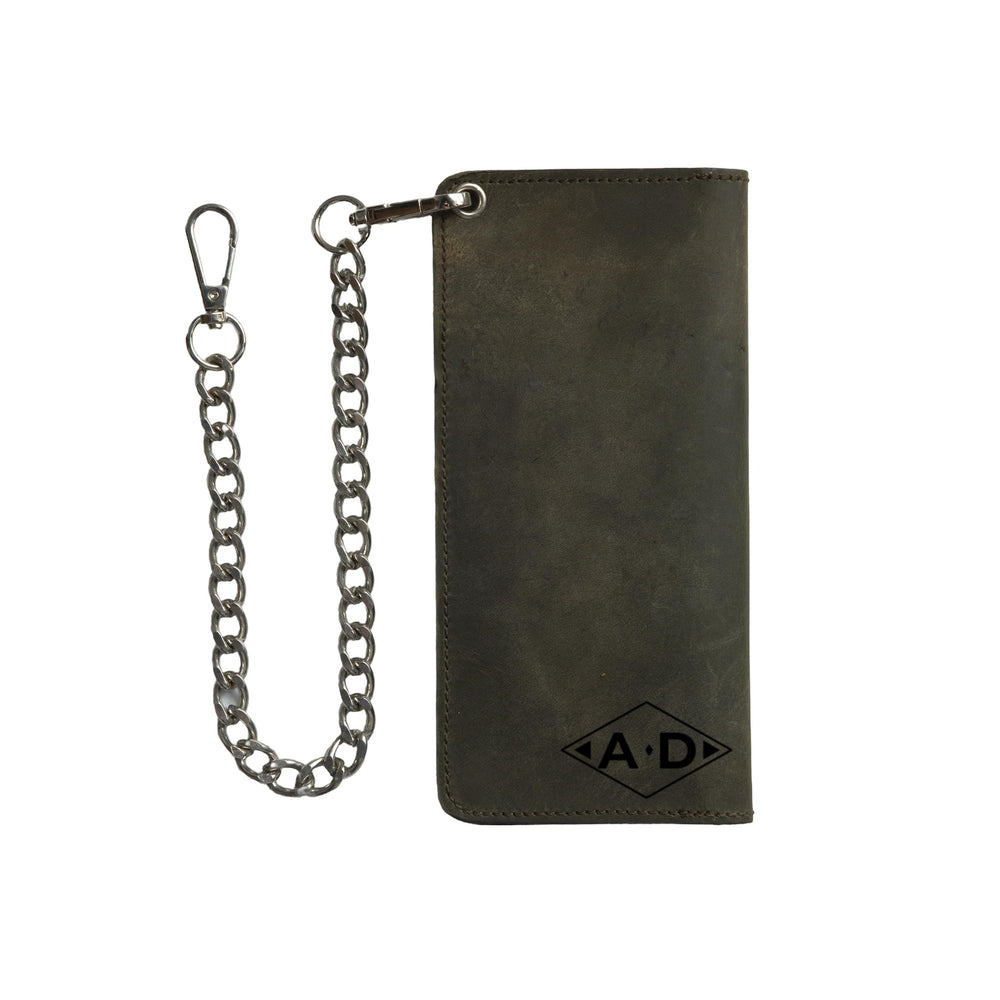 LARGE TRUCKER - Vegetable Tanned Leather Wallet Forest Green