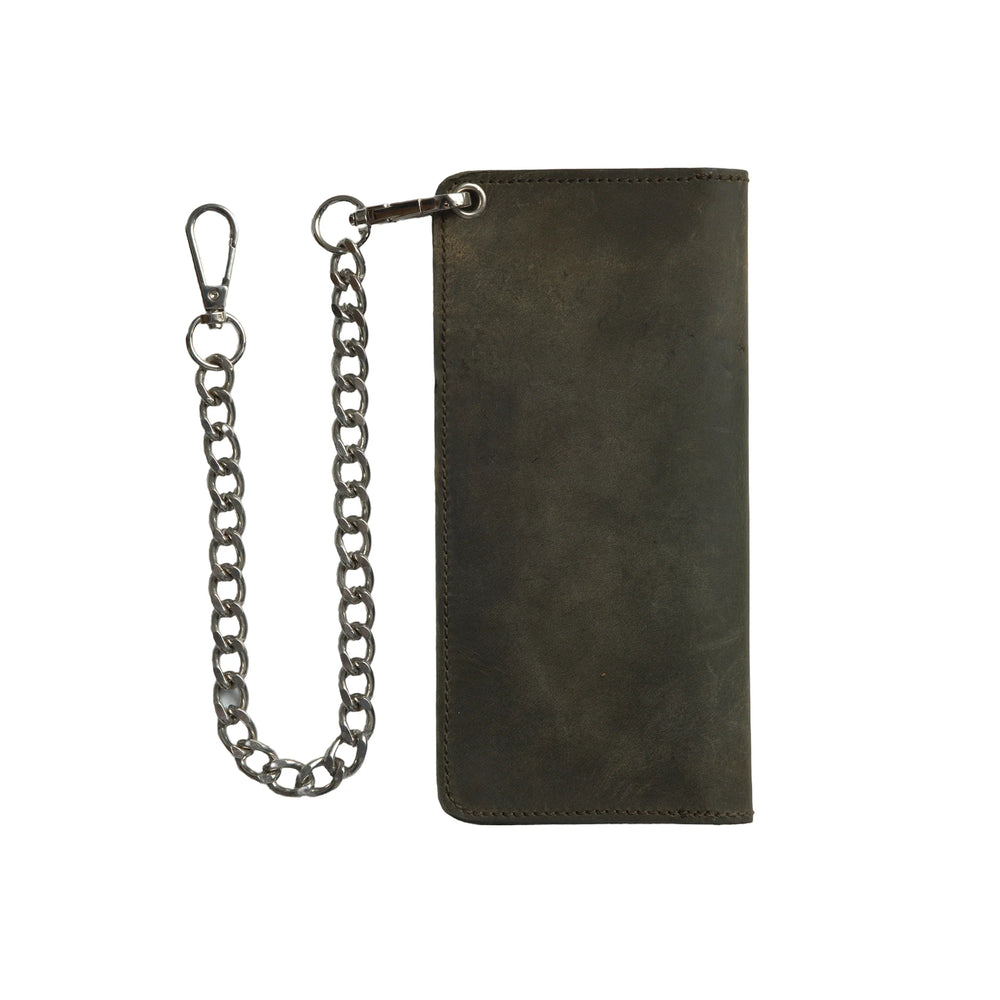 LARGE TRUCKER - Vegetable Tanned Leather Wallet Forest Green