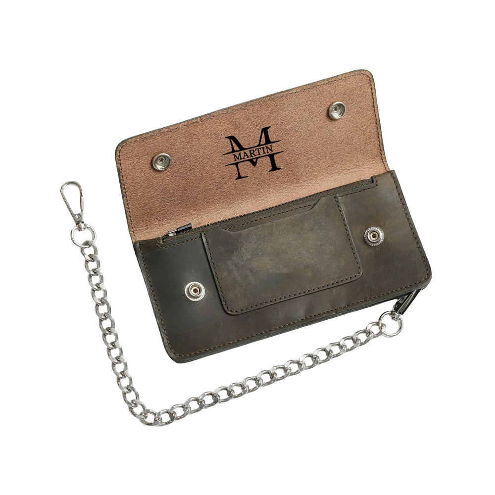 LARGE TRUCKER - Vegetable Tanned Leather Wallet Forest Green