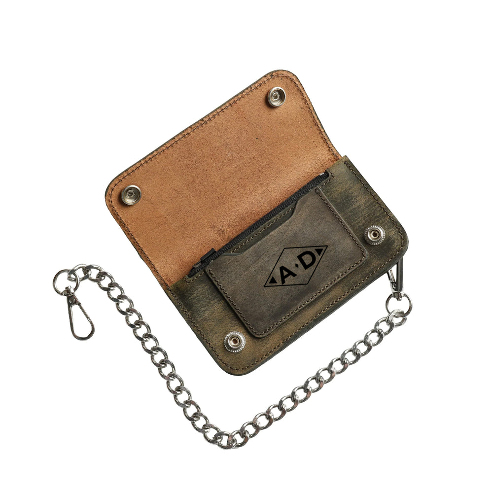 Forest Green Small Leather Trucker Wallet