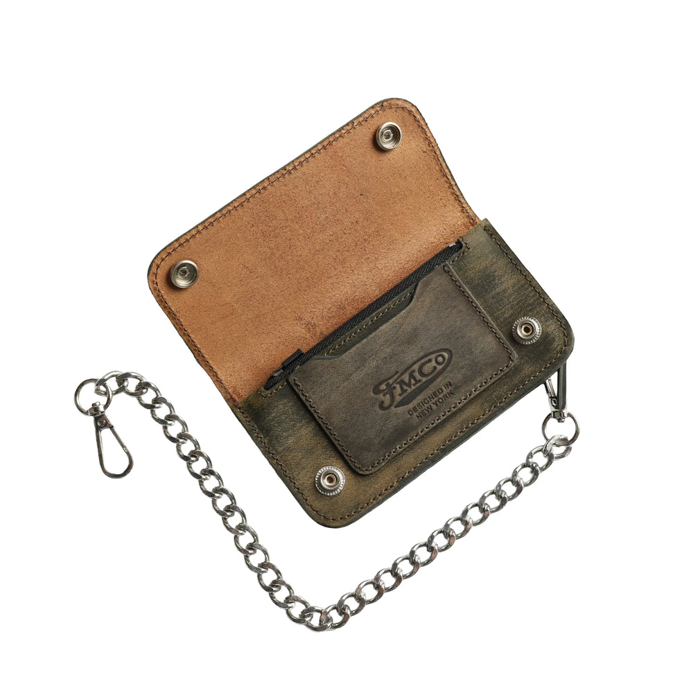 Forest Green Small Leather Trucker Wallet