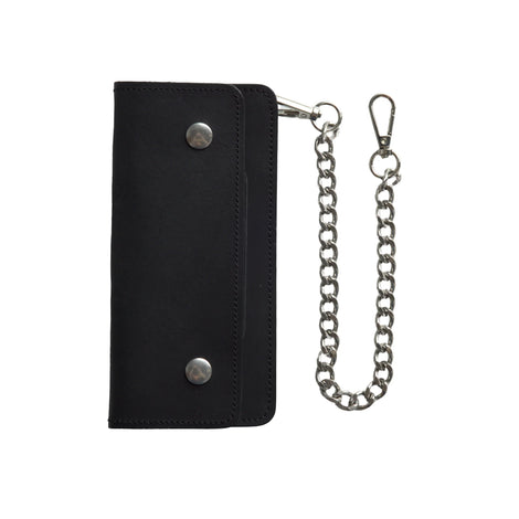 LARGE TRUCKER - Vegetable Tanned Leather Wallet Onyx Black