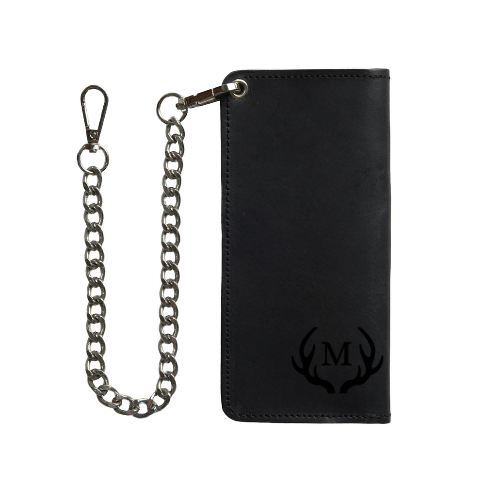 LARGE TRUCKER - Vegetable Tanned Leather Wallet Onyx Black