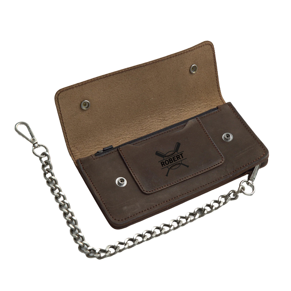 LARGE TRUCKER - Vegetable Tanned Leather Wallet Dark Brown