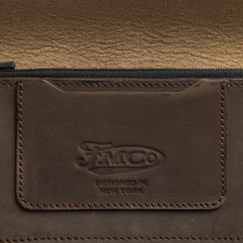 LARGE TRUCKER - Vegetable Tanned Leather Wallet Dark Brown