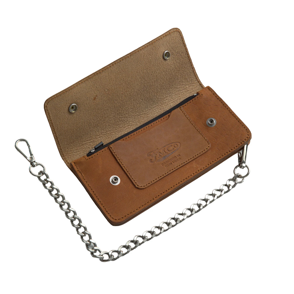 LARGE TRUCKER - Vegetable Tanned Leather Wallet Heritage Rust