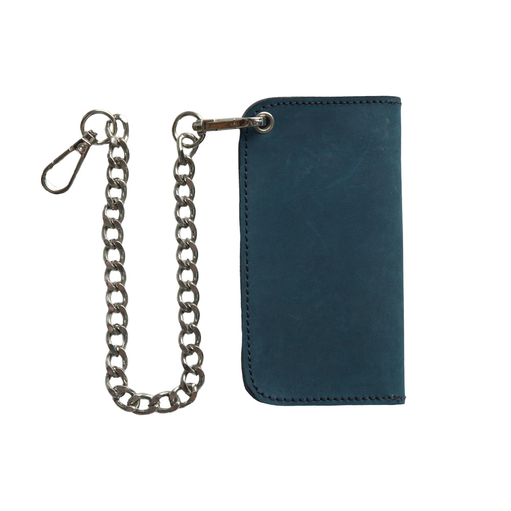 Royal Blue Small Leather Trucker Wallet