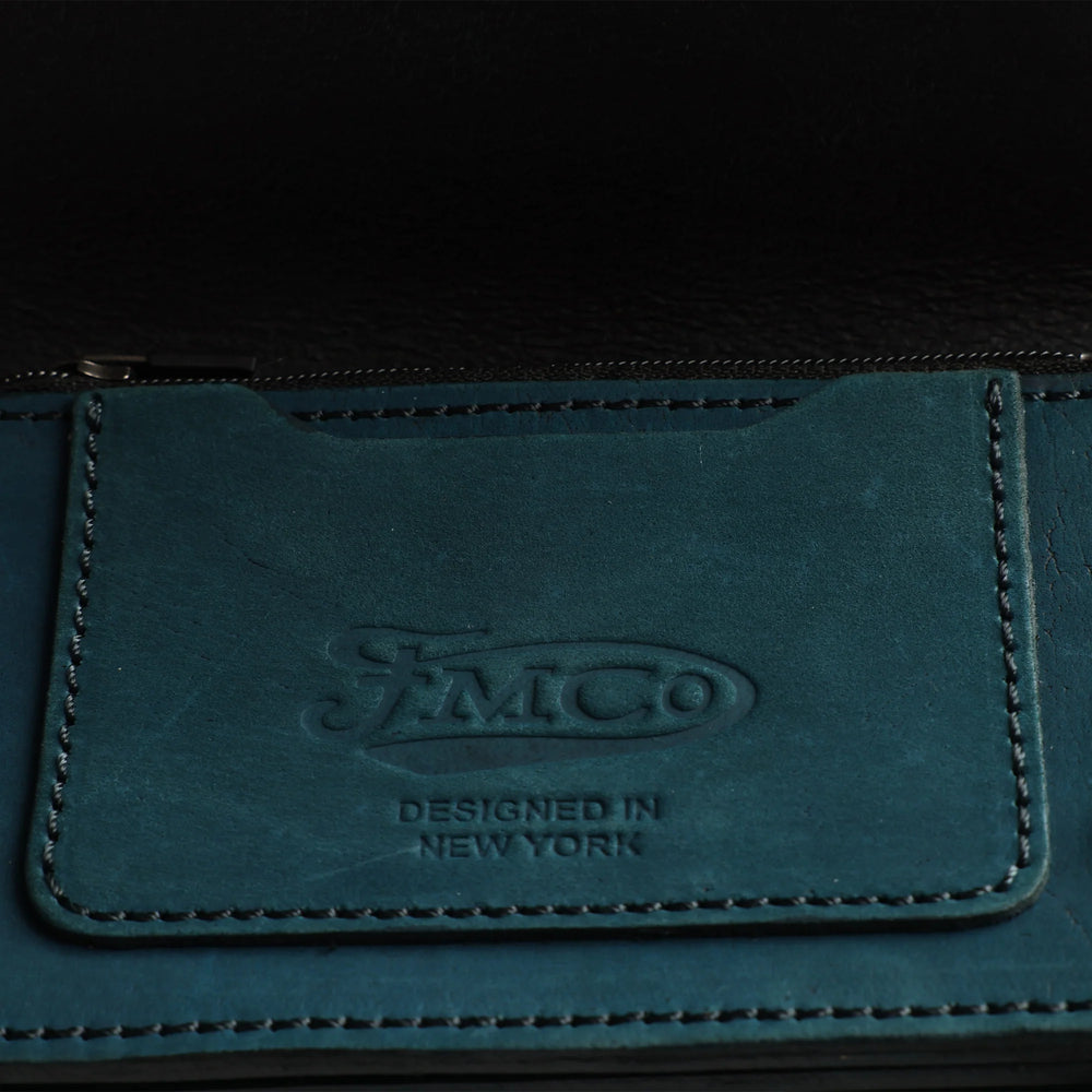 Royal Blue Small Leather Trucker Wallet