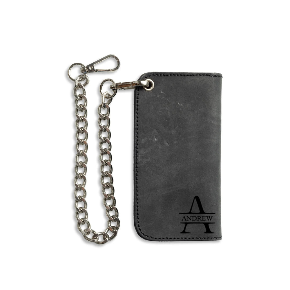 Gunmetal Black Small Leather Trucker Wallet