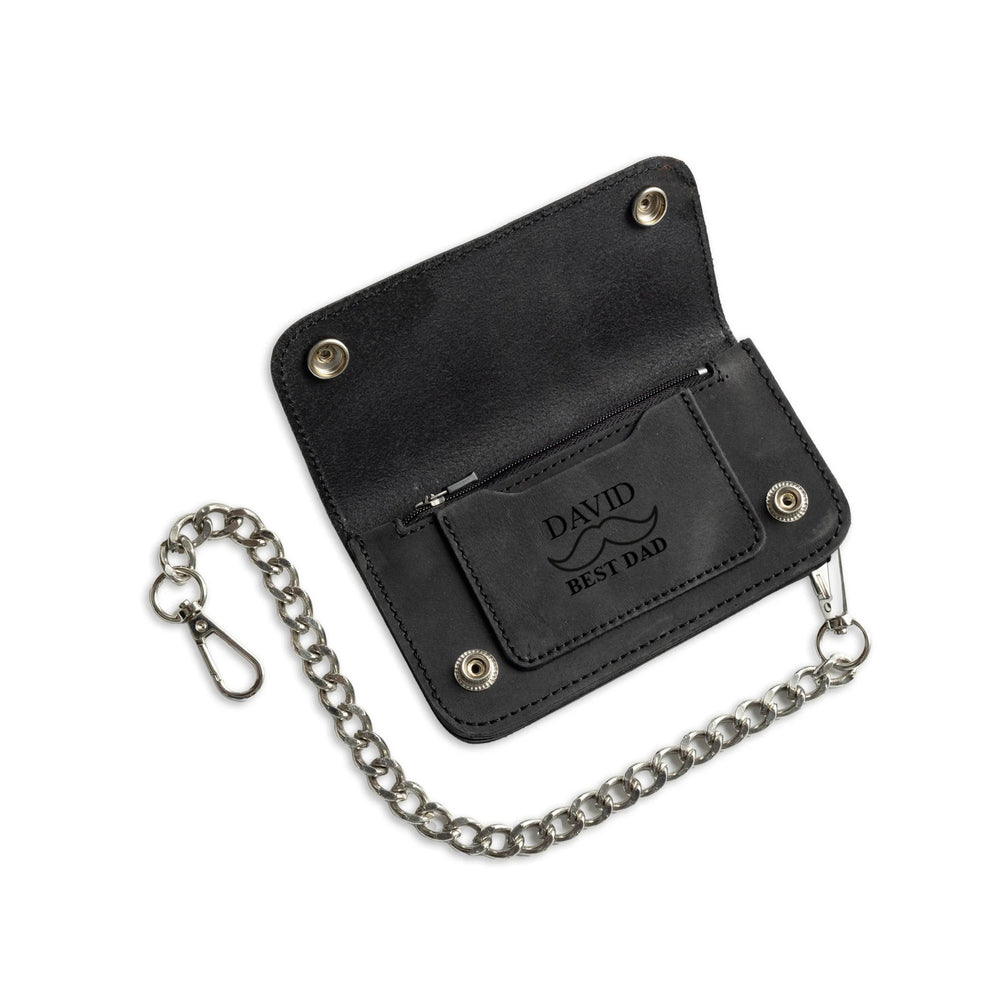 Gunmetal Black Small Leather Trucker Wallet