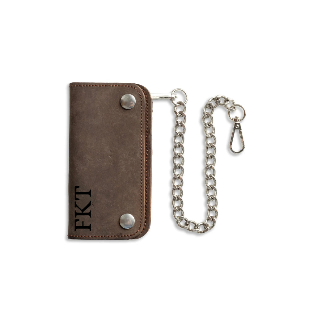 Dark Brown Small Leather Trucker Wallet