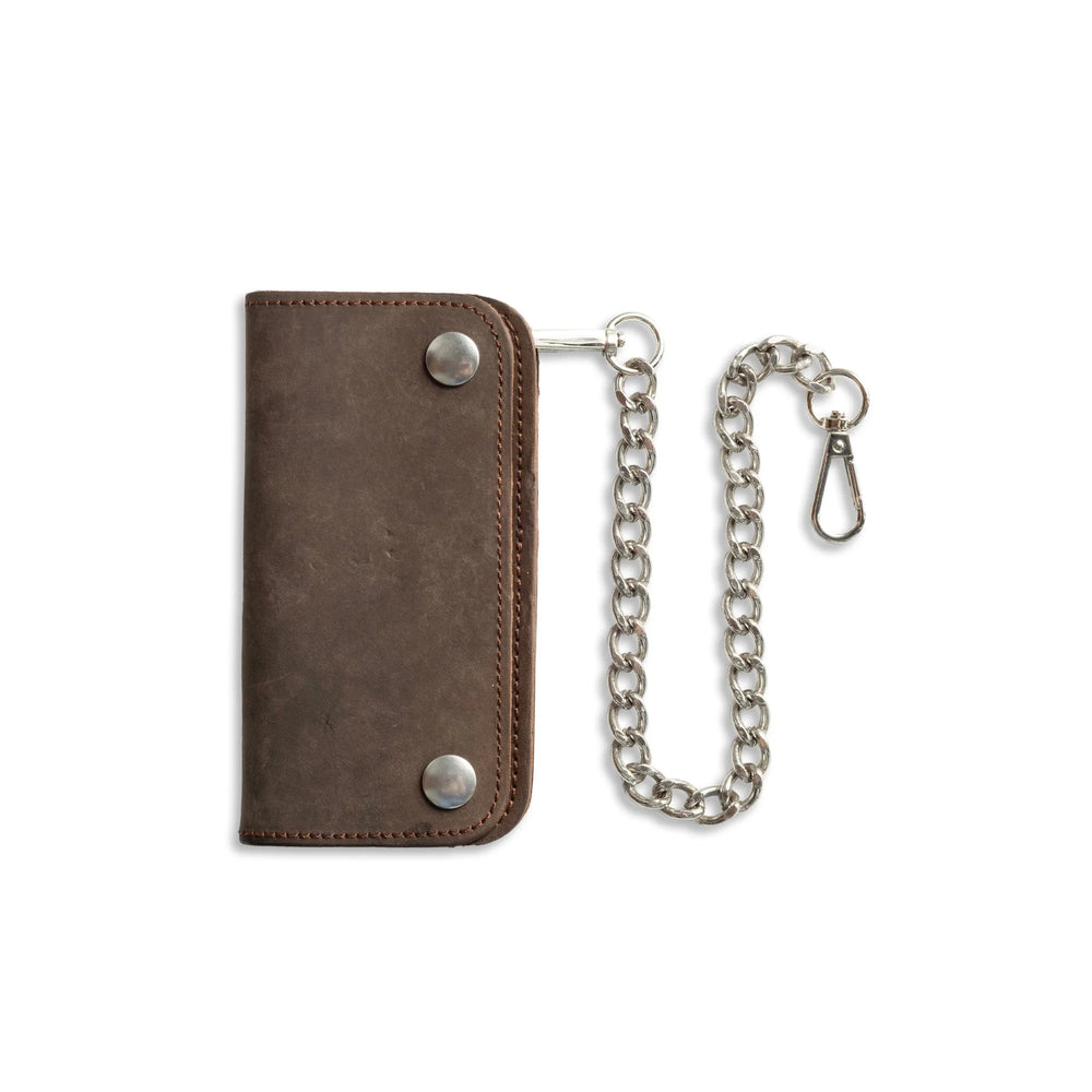 Dark Brown Small Leather Trucker Wallet