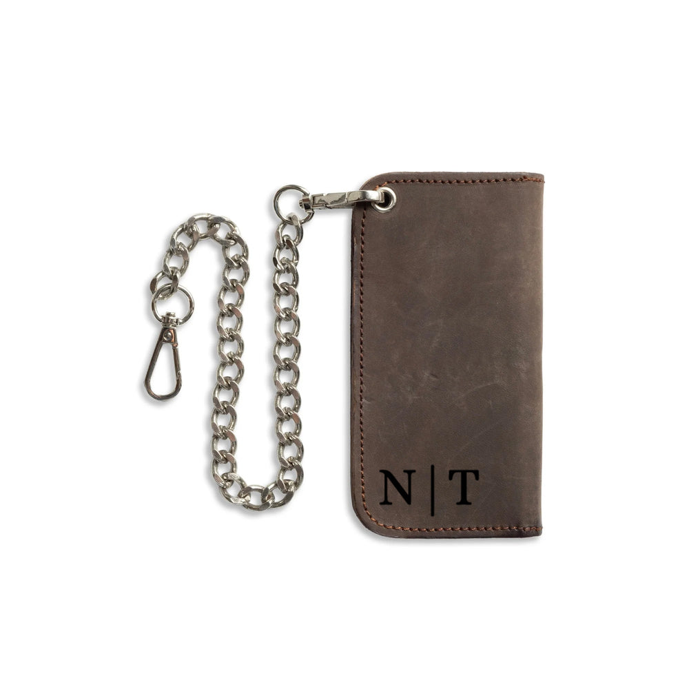 Dark Brown Small Leather Trucker Wallet
