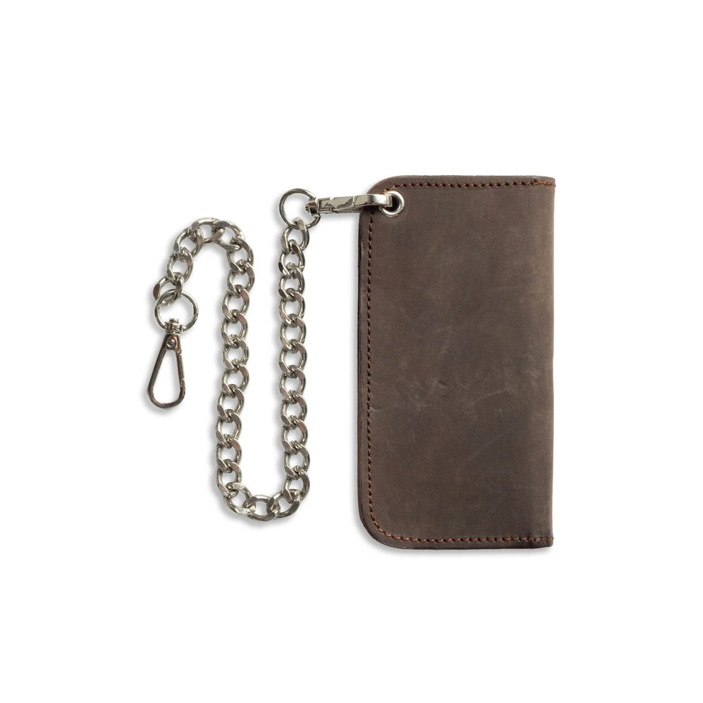 Dark Brown Small Leather Trucker Wallet