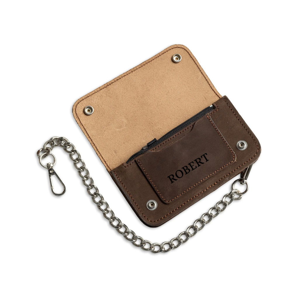 Dark Brown Small Leather Trucker Wallet
