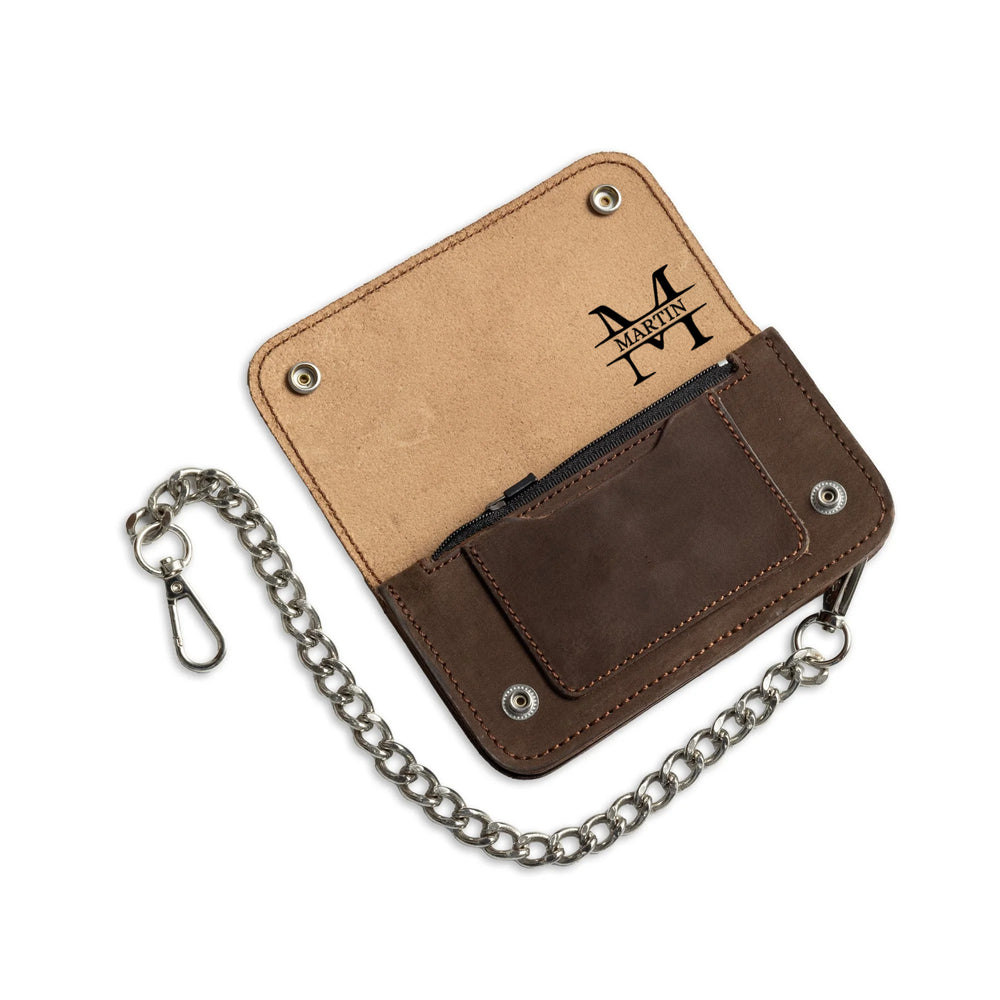 Dark Brown Small Leather Trucker Wallet