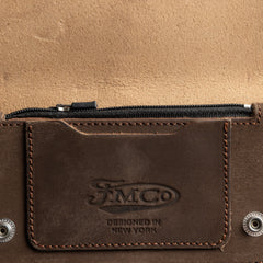Dark Brown Small Leather Trucker Wallet