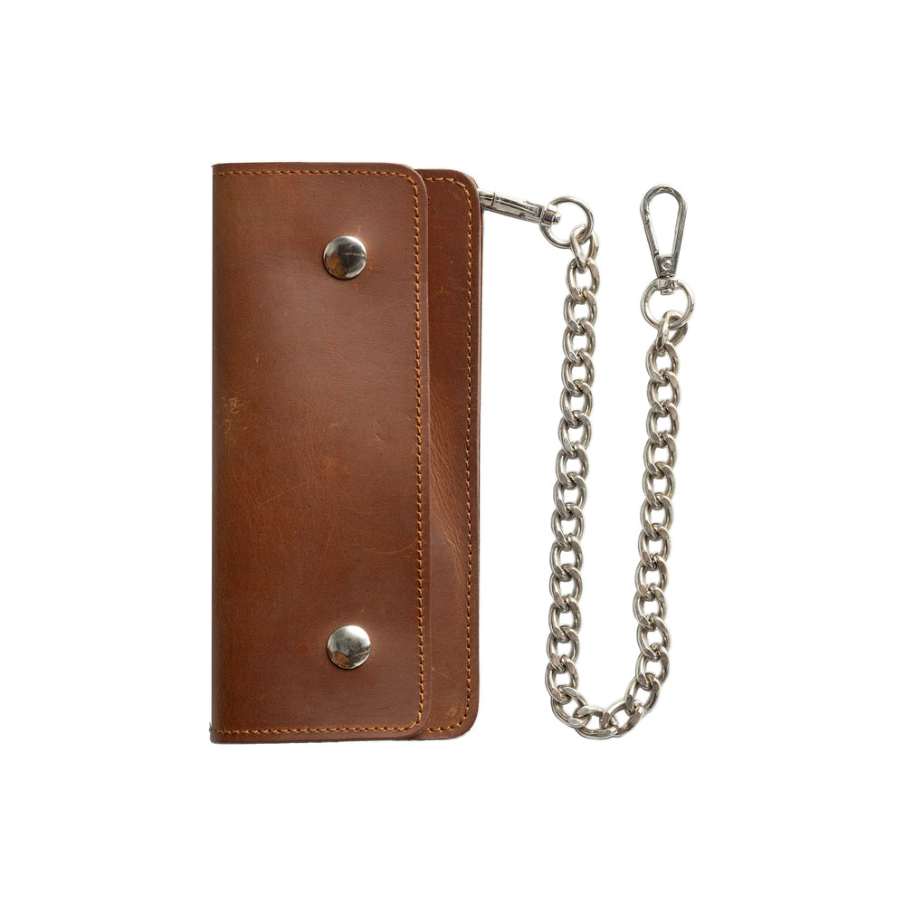 LARGE TRUCKER - Vegetable Tanned Leather Wallet Amber