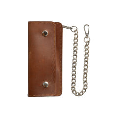 LARGE TRUCKER - Vegetable Tanned Leather Wallet Amber
