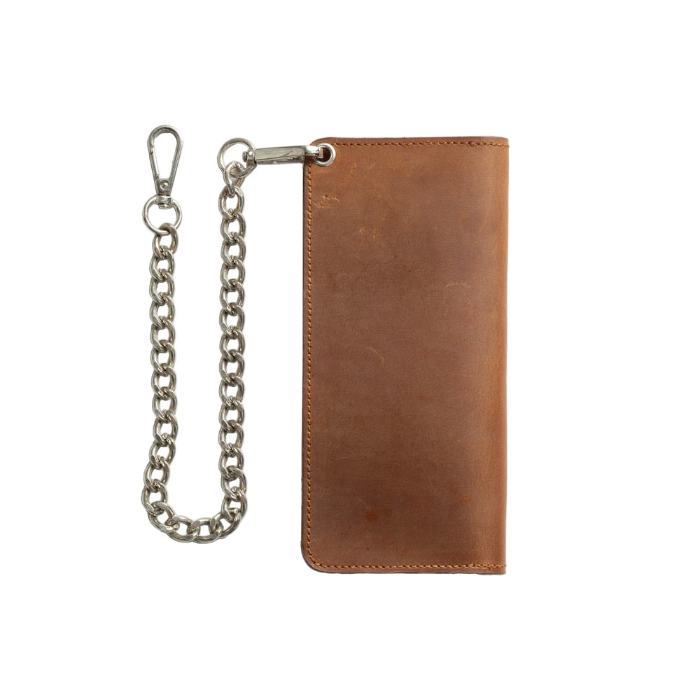 LARGE TRUCKER - Vegetable Tanned Leather Wallet Amber