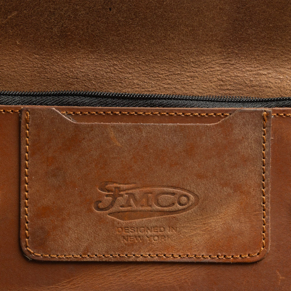 LARGE TRUCKER - Vegetable Tanned Leather Wallet Amber