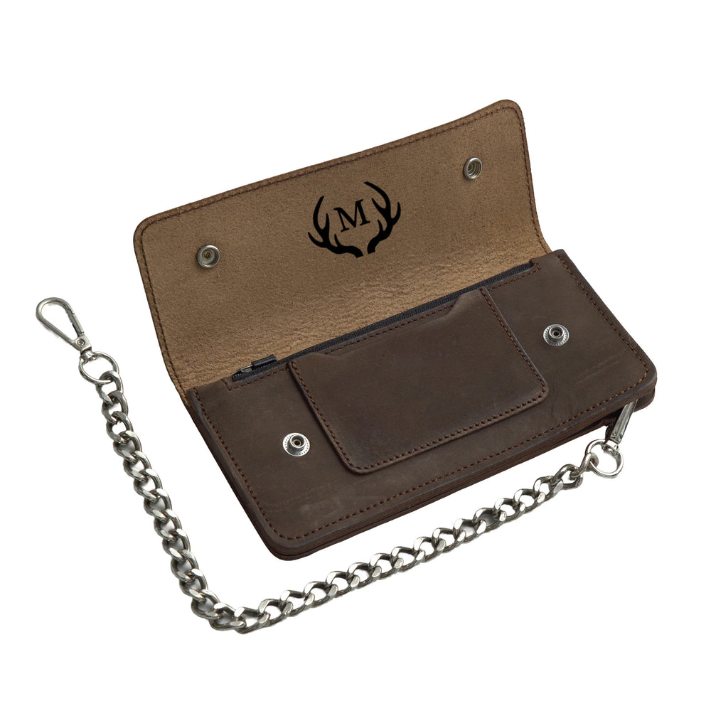 LARGE TRUCKER - Vegetable Tanned Leather Wallet Dark Brown