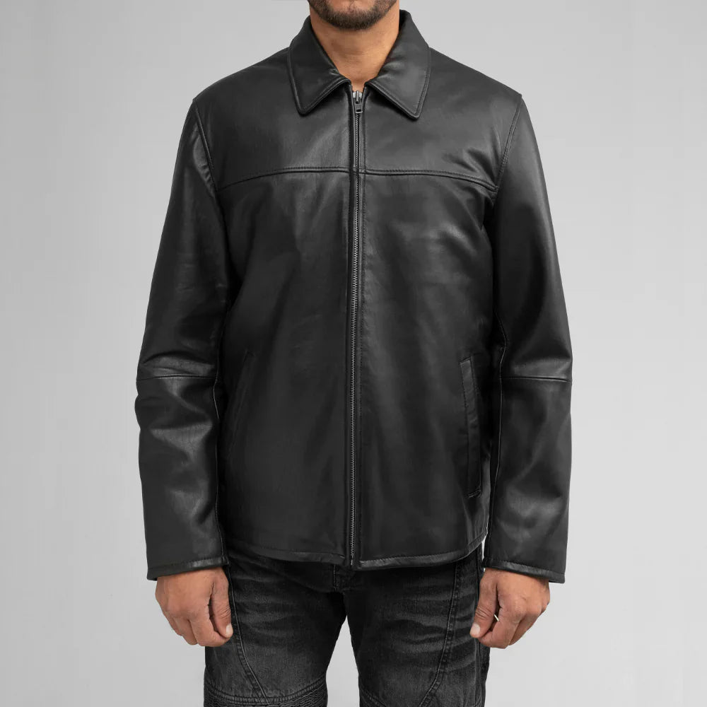 Obsidian Crest Men's Lambskin Leather Jacket