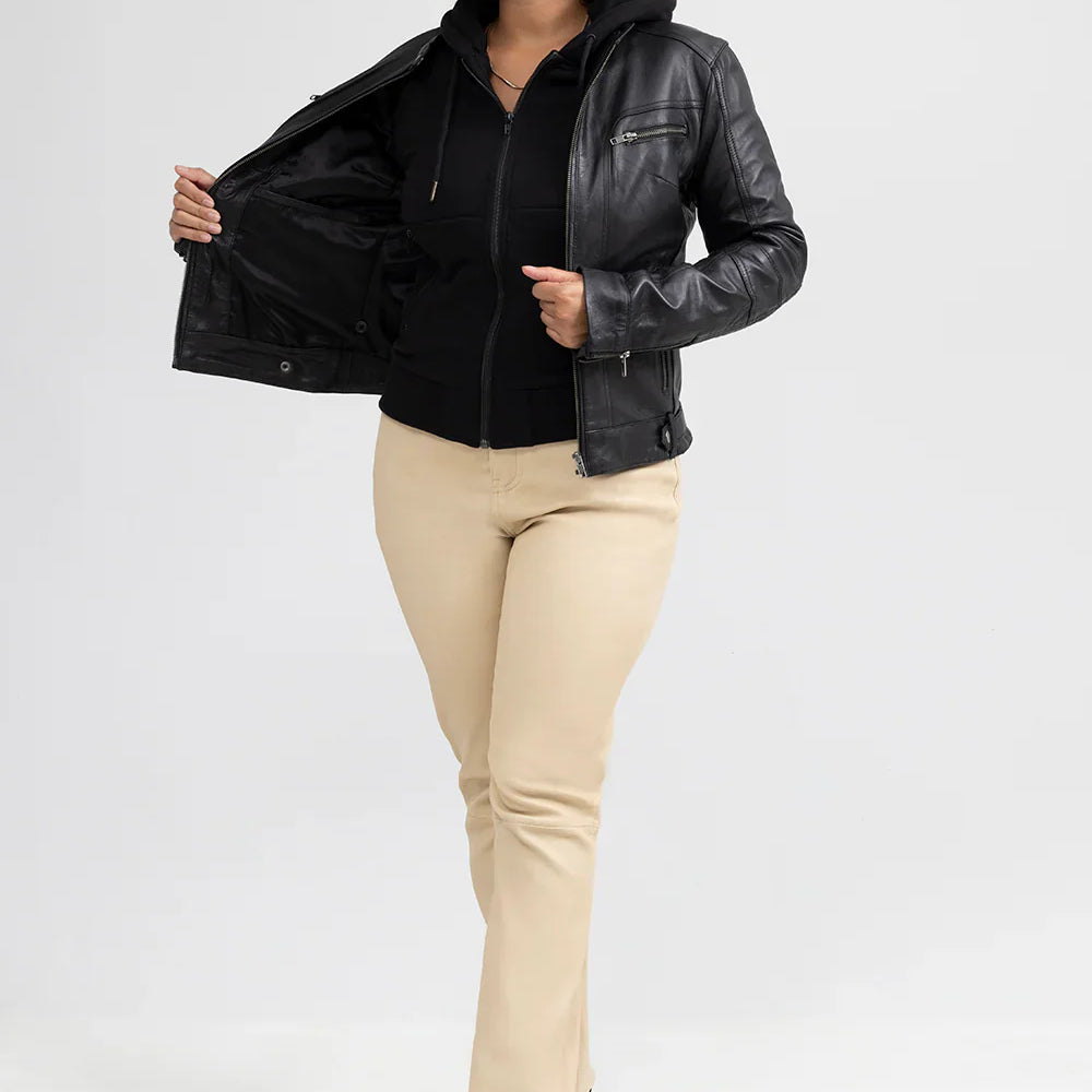 NeoNoir Womens Lambskin Fashion Leather Jacket