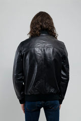 Aviator Rock Mens Bomber Leather Jacket