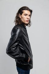 Aviator Rock Mens Bomber Leather Jacket