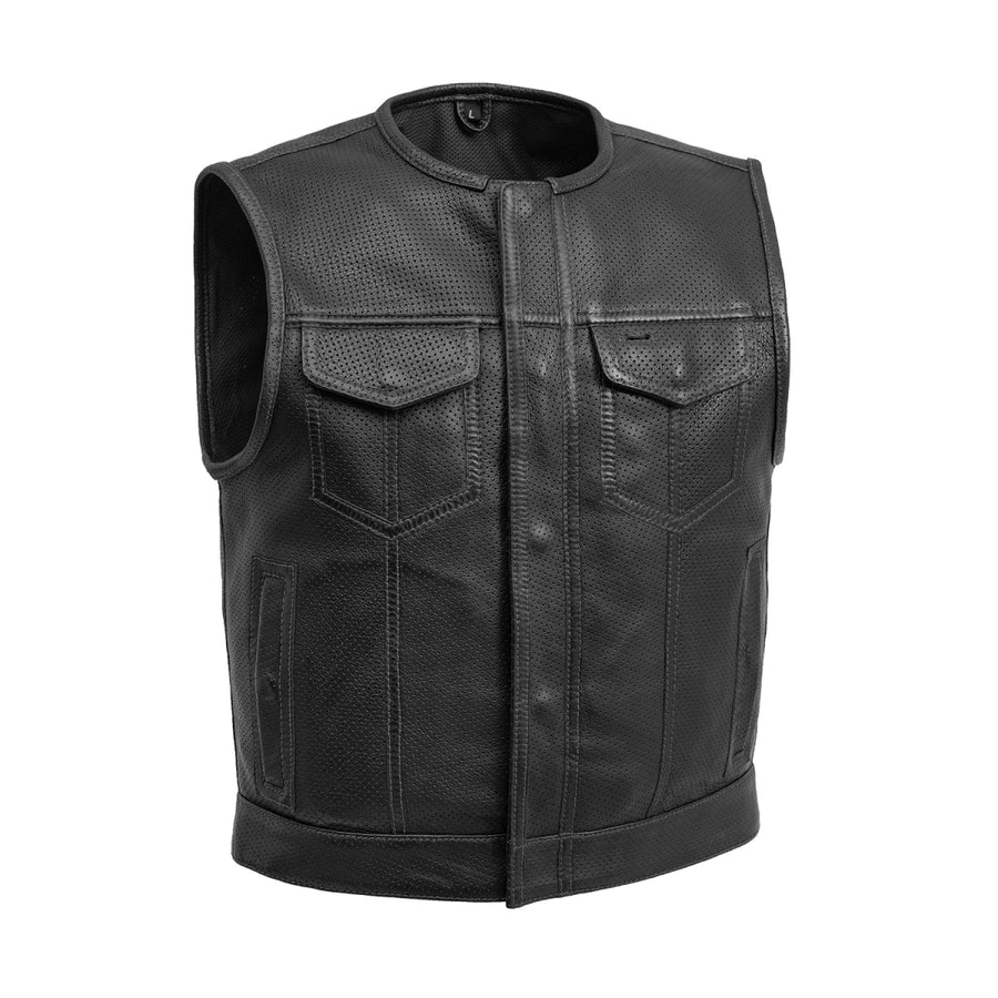 Hudson Rebel Men's Perforated Motorcycle Leather Vest