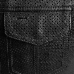 Hudson Rebel Men's Perforated Motorcycle Leather Vest
