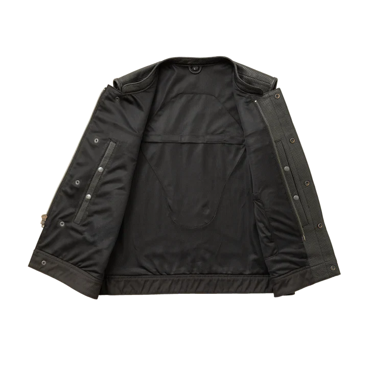 Hudson Rebel Men's Perforated Motorcycle Leather Vest