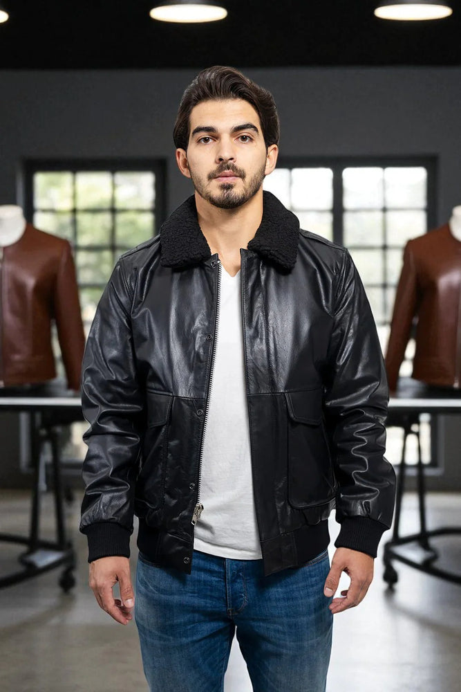 Canyon Cruze Bomber Men's Fashion Leather Jacket
