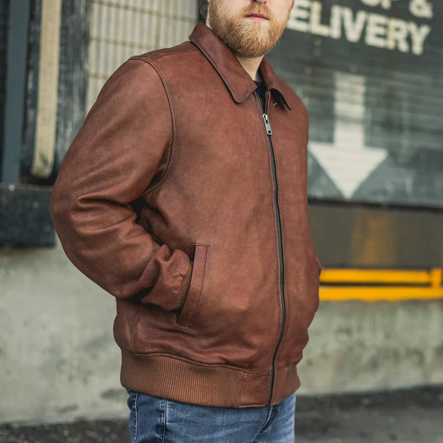 MotoRogue Bomber Men's Leather Jacket