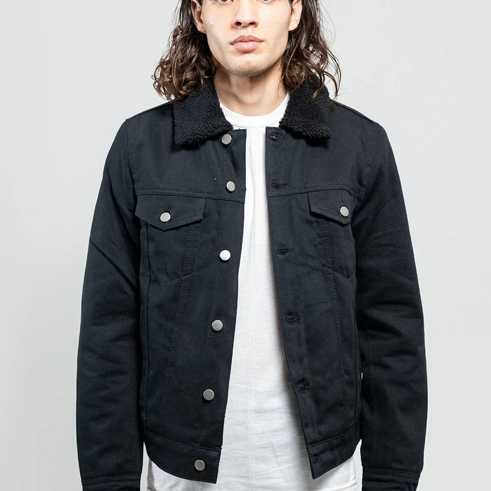 Redwood Rebel Mens Faux Shearling Twill Jacket