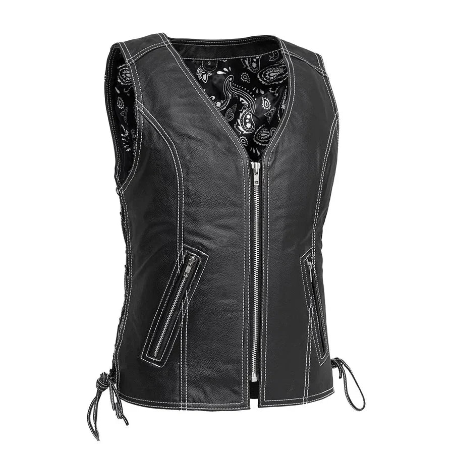 Blush Biker Women's Motorcycle Leather Vest