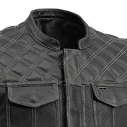 Downside Perforated Men's Motorcycle Leather Vest