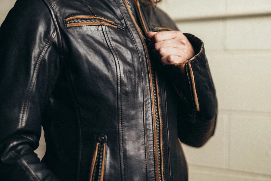 Mystic Chrome Women's Motorcycle Leather Jacket