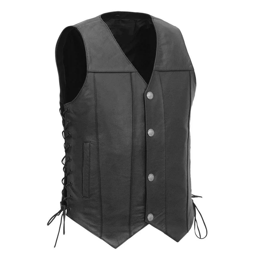 Brooklyn Rebel Men's Motorcycle Leather Vest