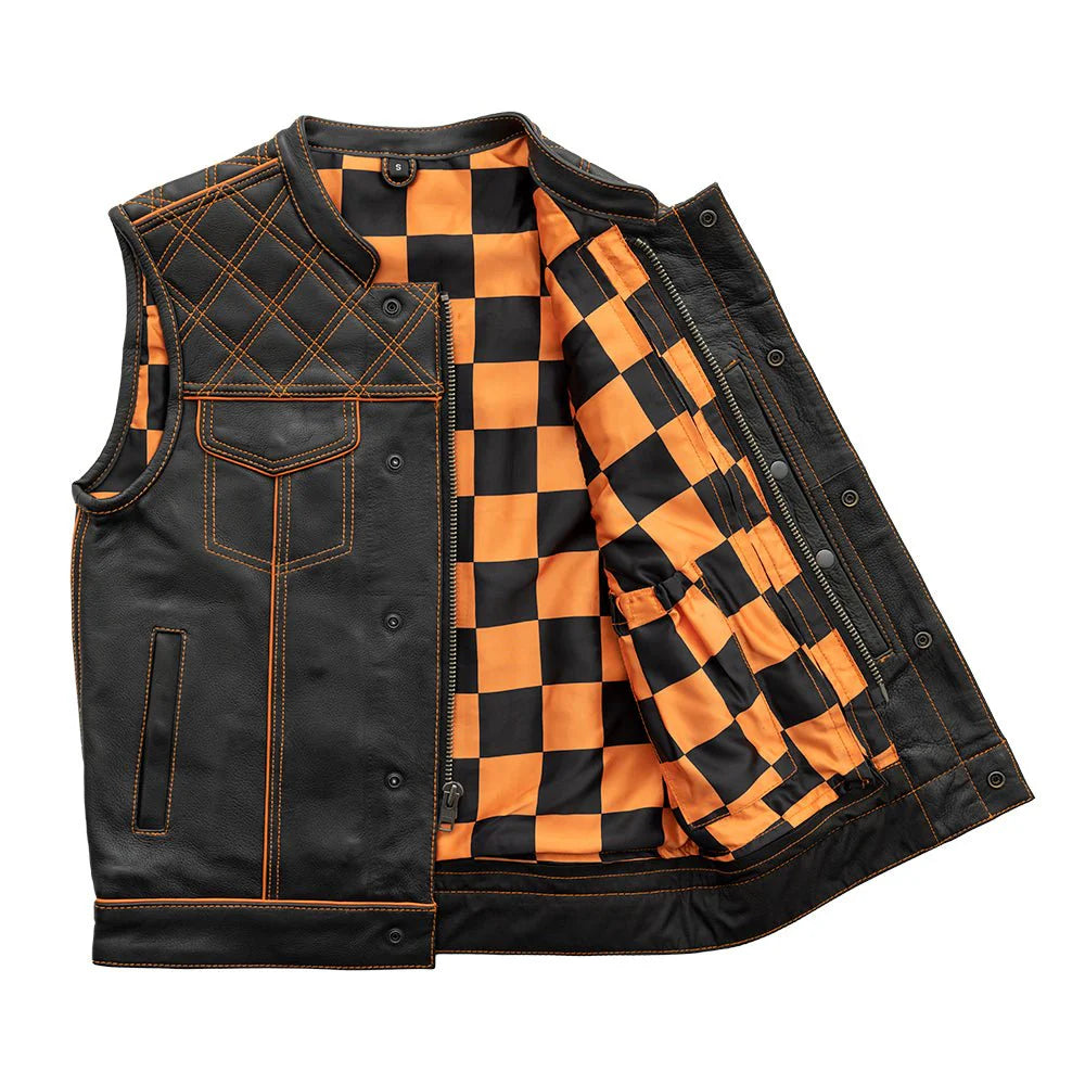 Midnight Renegade Men's Motorcycle Leather Vest