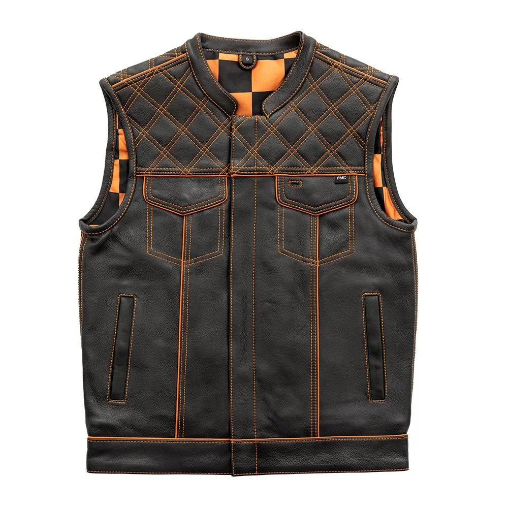 Midnight Renegade Men's Motorcycle Leather Vest