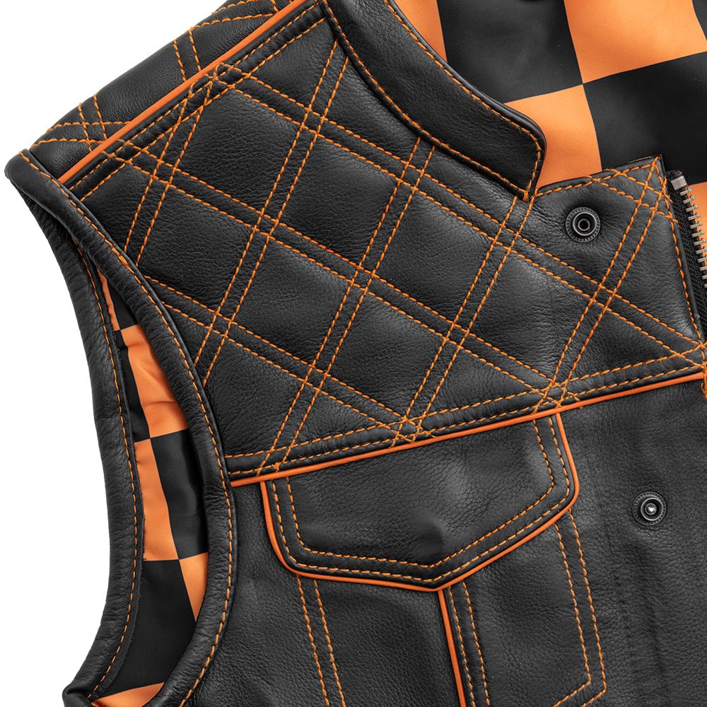 Midnight Renegade Men's Motorcycle Leather Vest